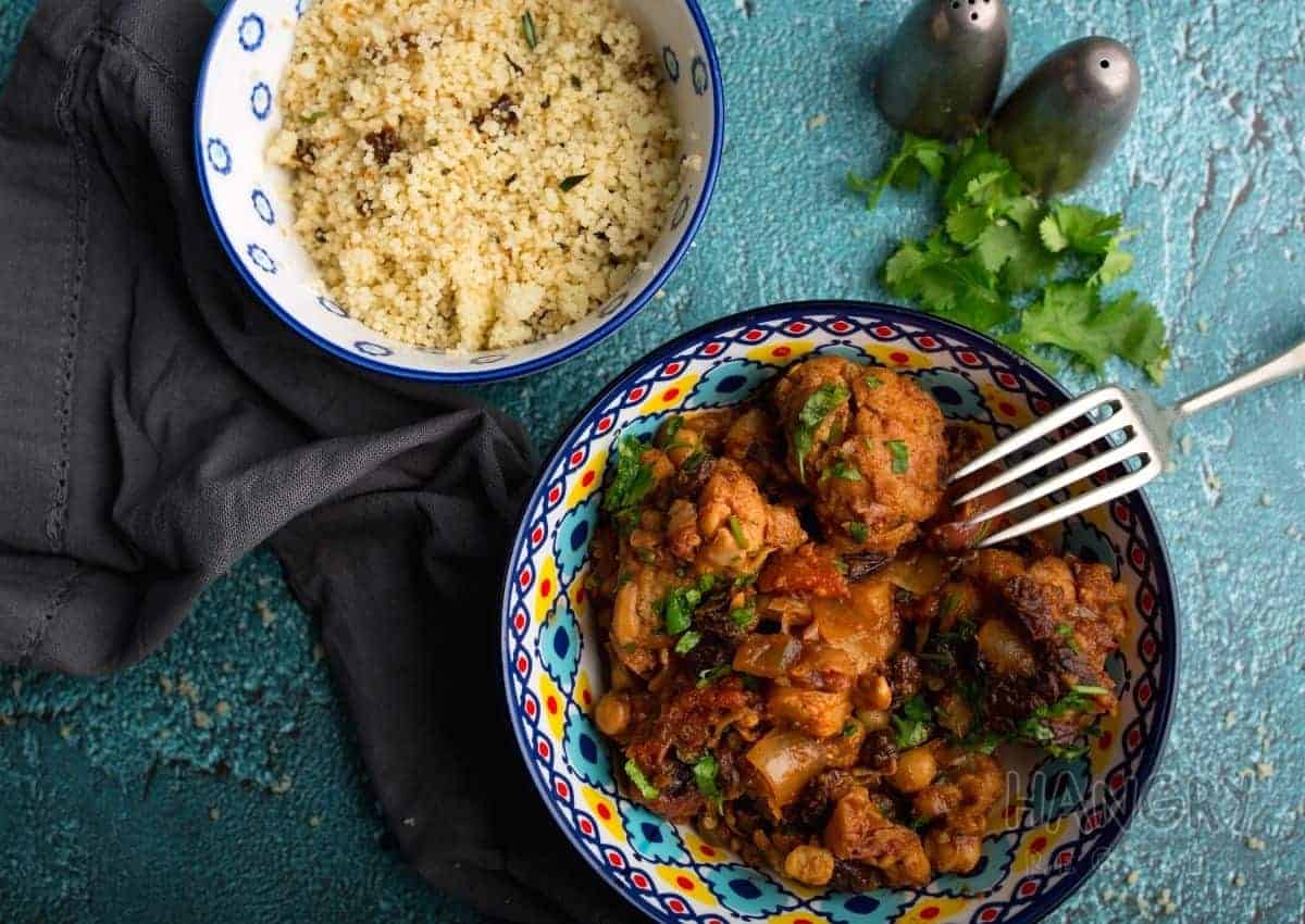 Sicilian Cauliflower & Chickpea Stew with Sun-dried tomato Couscous.