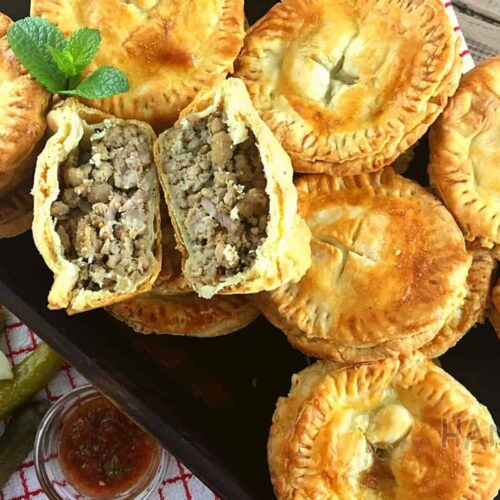 Spicy Pork Pies Filled With Diced Bacon