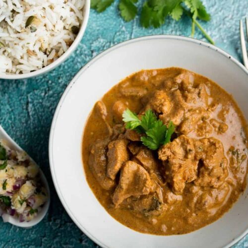Chicken Tikka Masala with Seeded Basmati and Red Onion Salsa