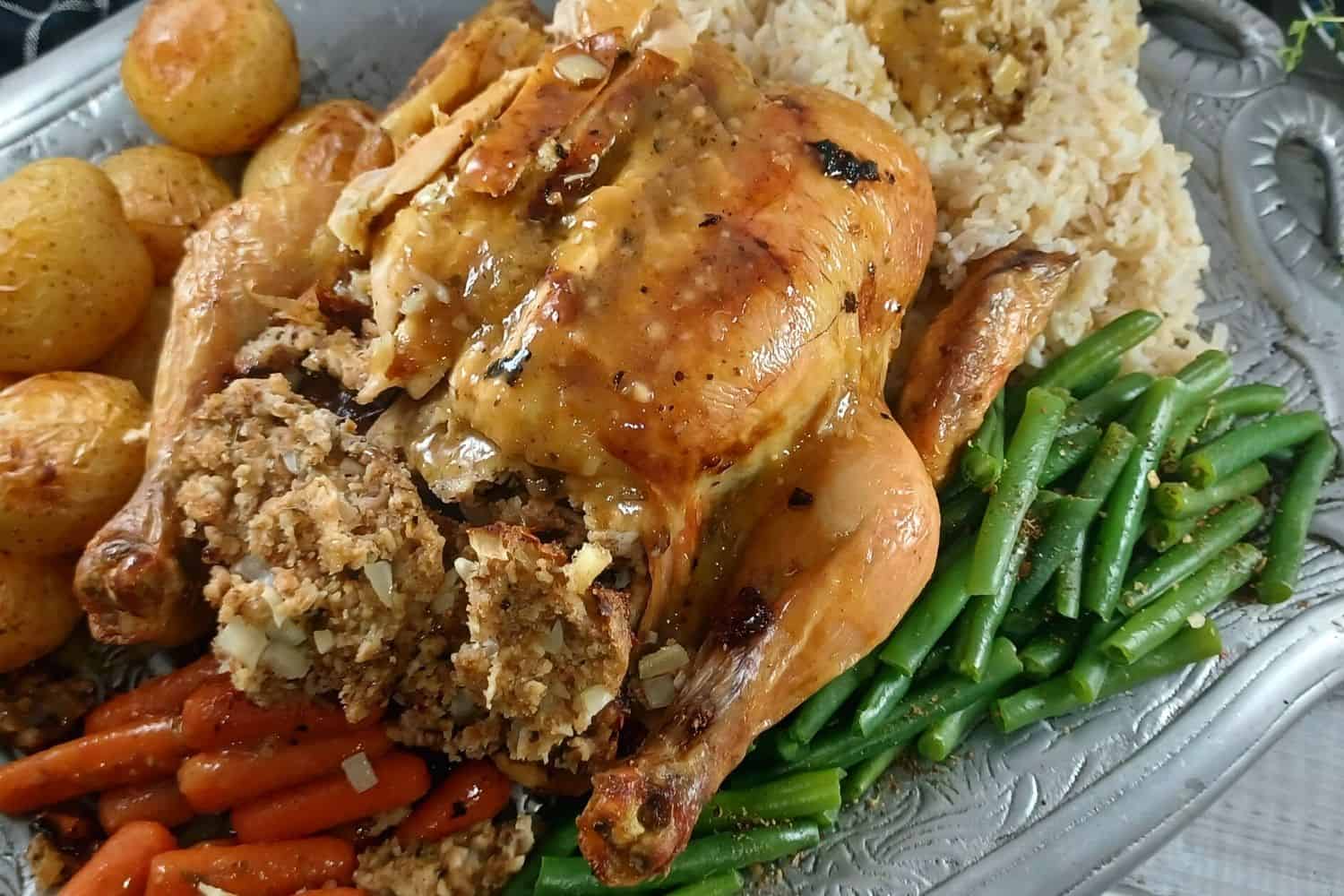 Roasted Chicken with Lemon and Stuffing