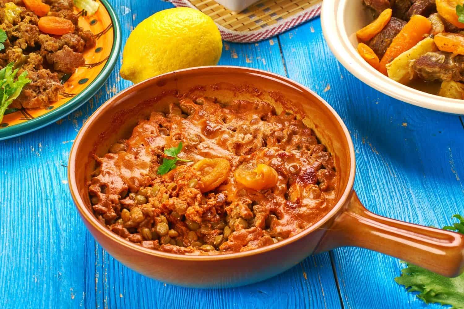 Lentil Bobotie with Turmeric Basmati and Green Peas