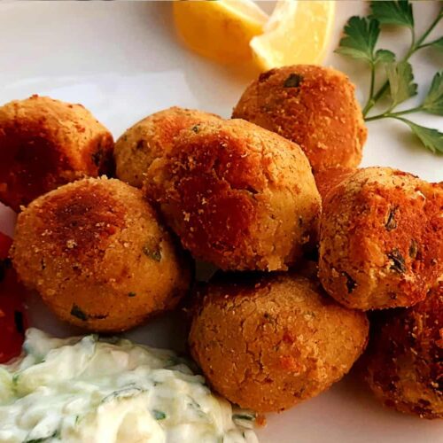 Healthier Chickpea Falafel, Sealed and Oven-Fried
