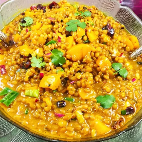 Sweet and Spicy Wheat Peach Salad