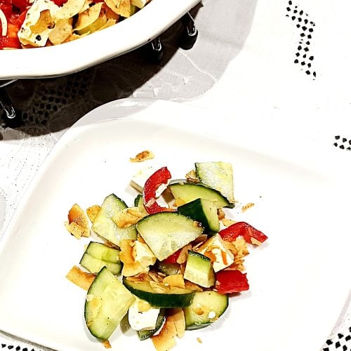 Cucumber and Coconut Salad with added Cashew