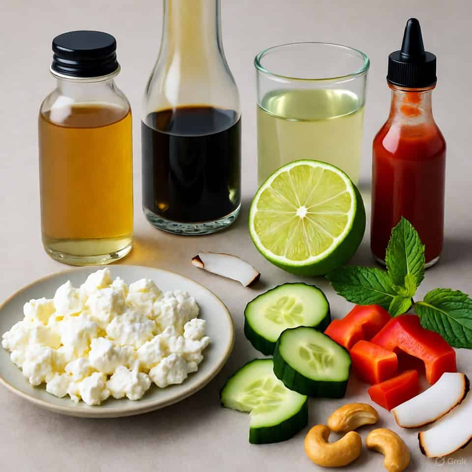 Ingredients for Cucumber and Coconut Salad