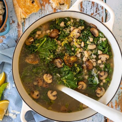 Mushroom, Kale & Cannellini Bean Soup