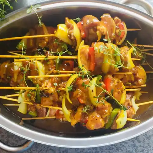 Apricot Curry Pork Kebabs