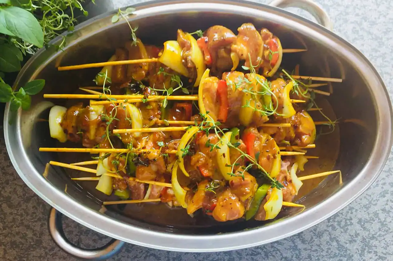 Apricot Curry Pork Kebabs