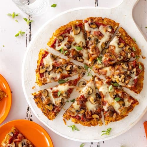 Mushroom & Crispy Bacon Hash Brown Pizza