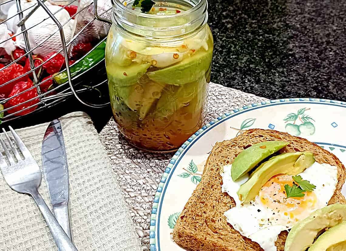 Spiced & Tangy Avocado Pickles