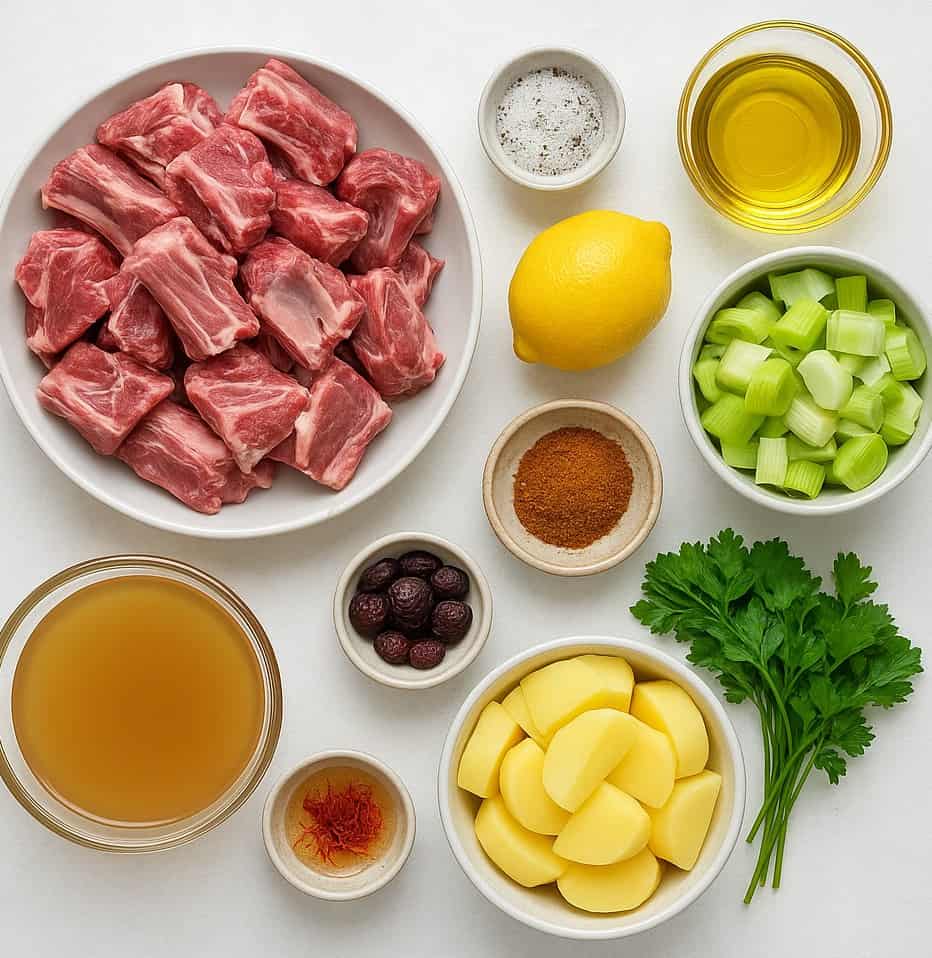 Ingredients - Lamb Rib Stew