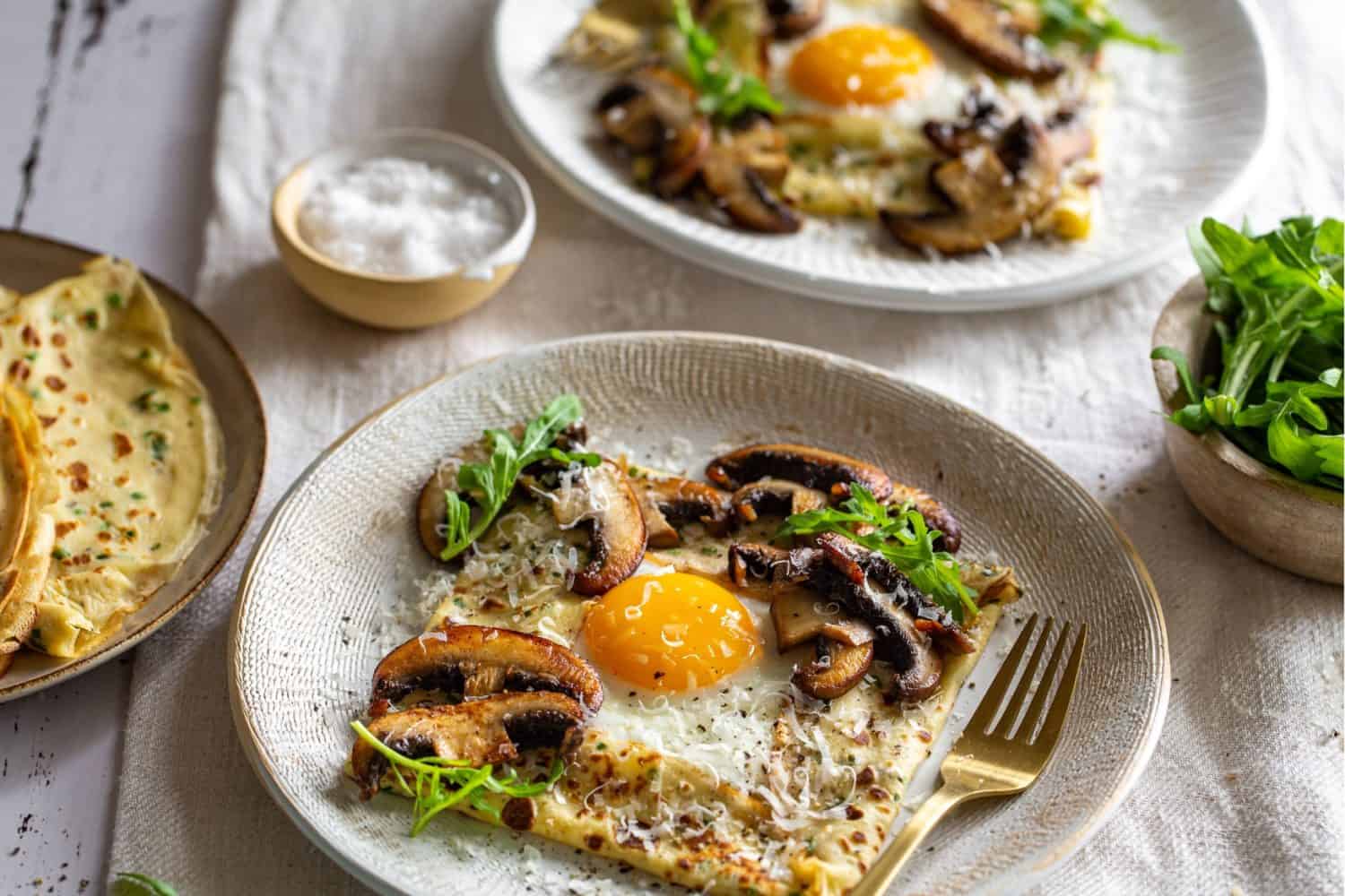 Savoury Mushroom Loaded Crêpes