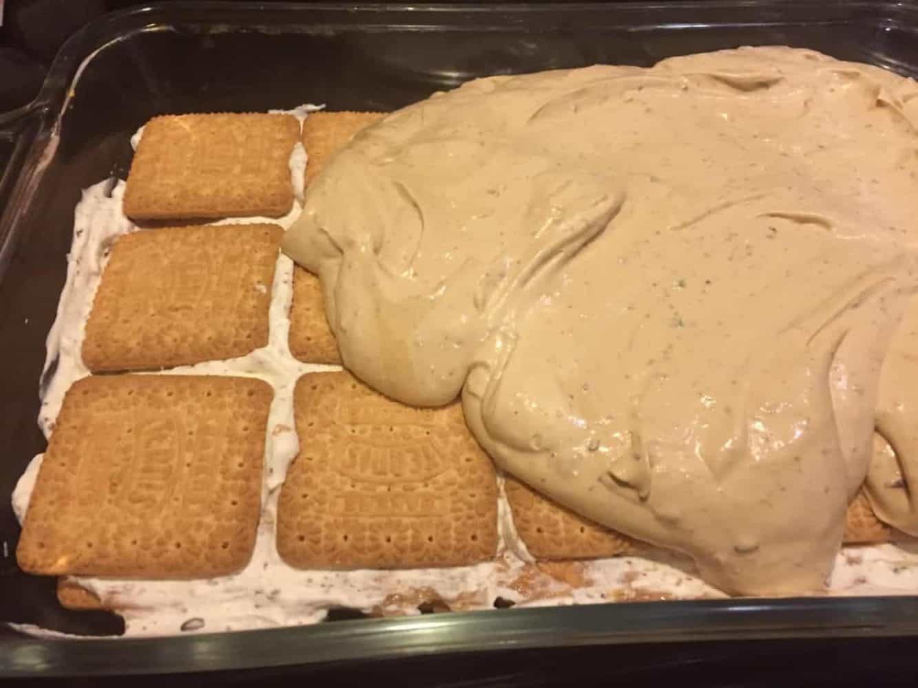 Spreading the yummy cream